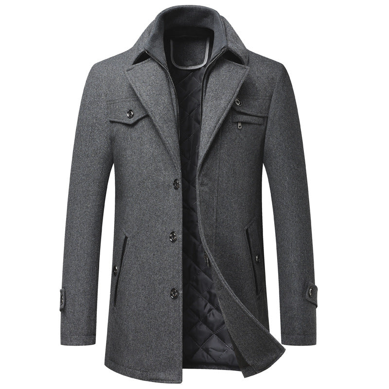 Herren Wollmantel Dick Elegantes Design