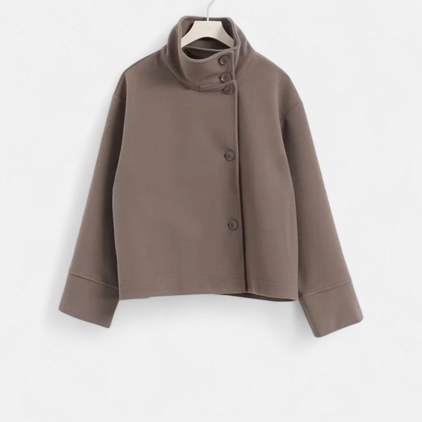 Damen Kurzjacke Stehkragen Modern Zeitlos