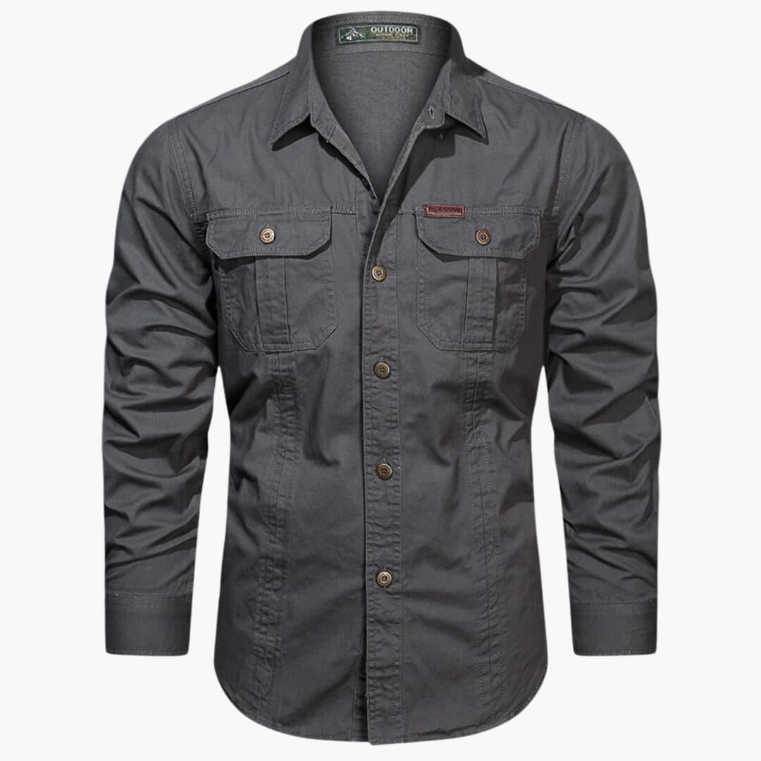 Herren Langarm-Cargo-Hemd