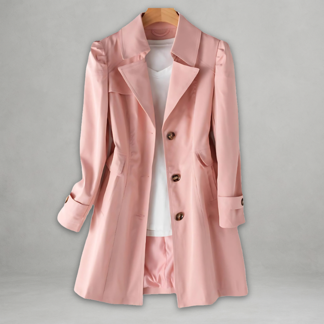Damen Trenchcoat Frühling Wasserabweisend Beige