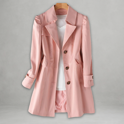 Damen Trenchcoat Frühling Wasserabweisend Beige