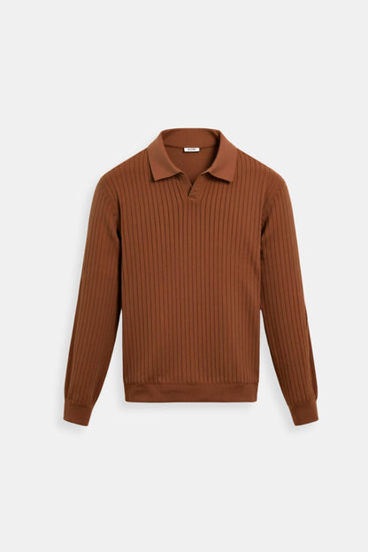 Herren Poloshirt Gestrickt Elegantes Design Weiß