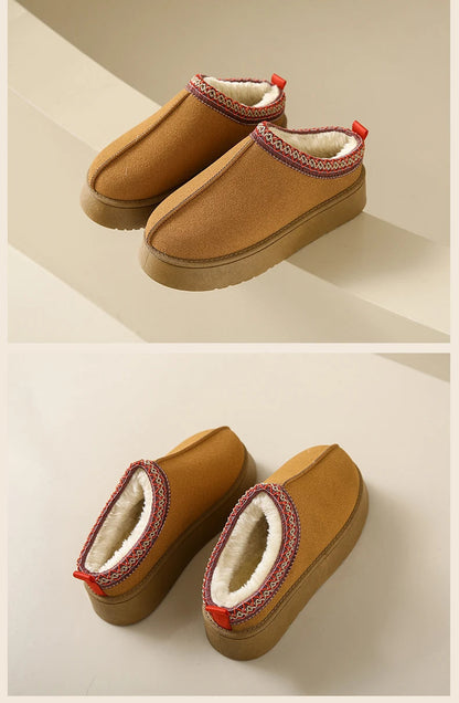 Bequeme Herren Loafers Warm Lederschuhe