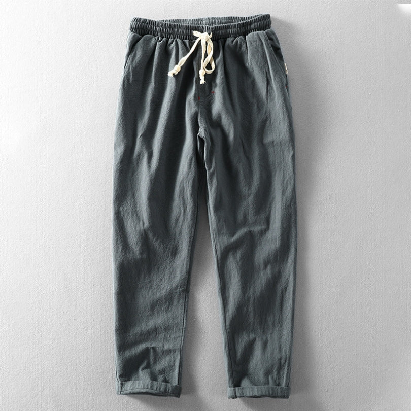 Herren Jogginghose Baumwolle Locker Geschnitten Beige