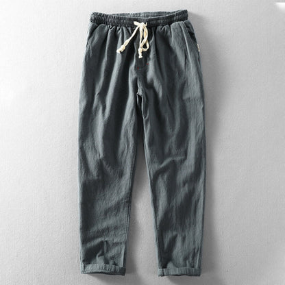 Herren Jogginghose Baumwolle Locker Geschnitten Beige