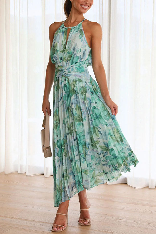 Damen Geblümtes Maxikleid Swingkleid Baumwolle Blumenmuster - Norvielle