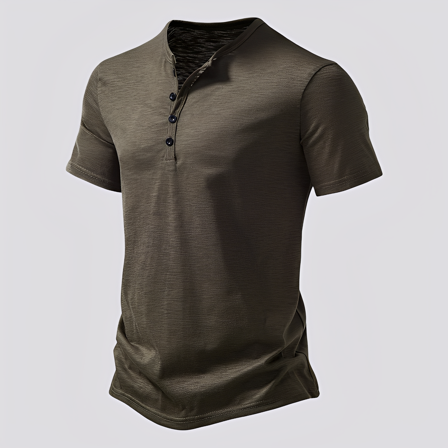 Herren T-Shirt mit Knöpfen Baumwolle Weiß