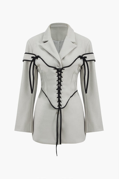 Damen Zweiteiler-Set Blazer Korsett-Schnürung