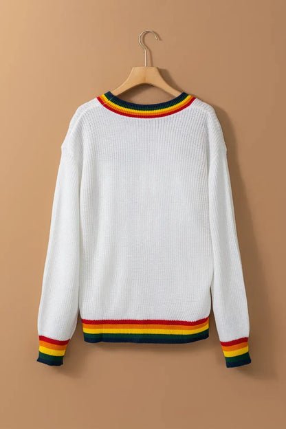 Weihnachtspullover Bunt Regenbogenfarben