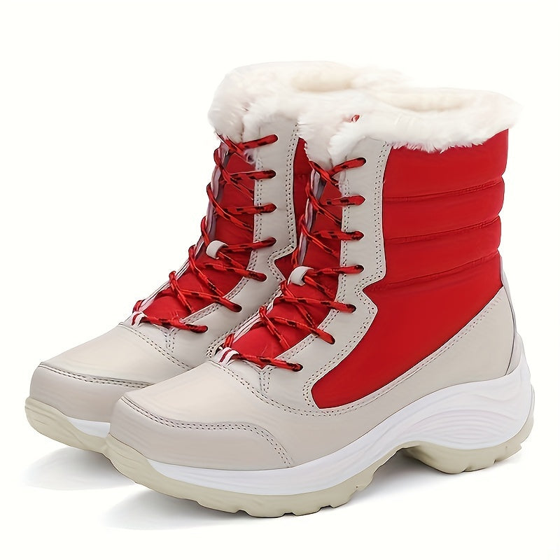 Damen Winterstiefel Runde Kappe Warmes Fleece