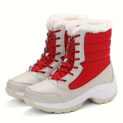 Damen Winterstiefel Runde Kappe Warmes Fleece