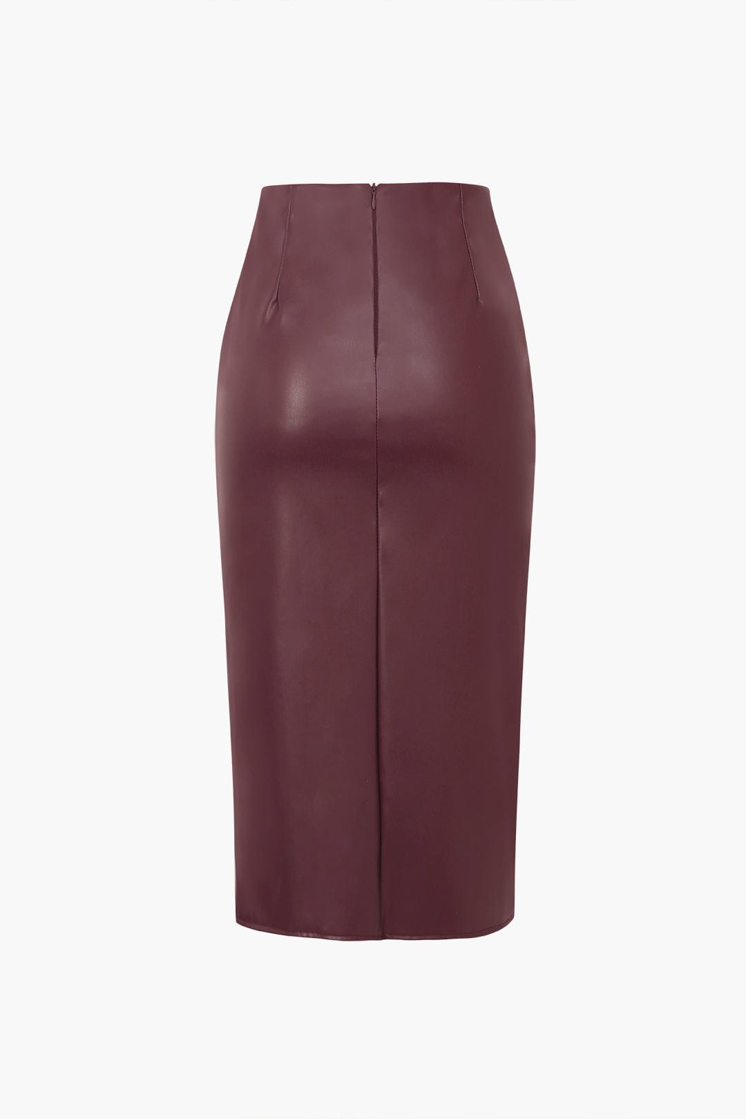 Damen Midirock Kunstleder Asymmetrisch