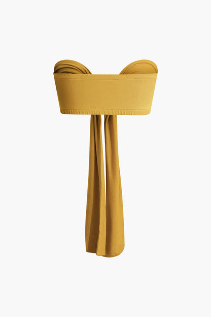 Damen Zweiteiler-Set mit Schleifen-Bandeau und Weitbein-Hose