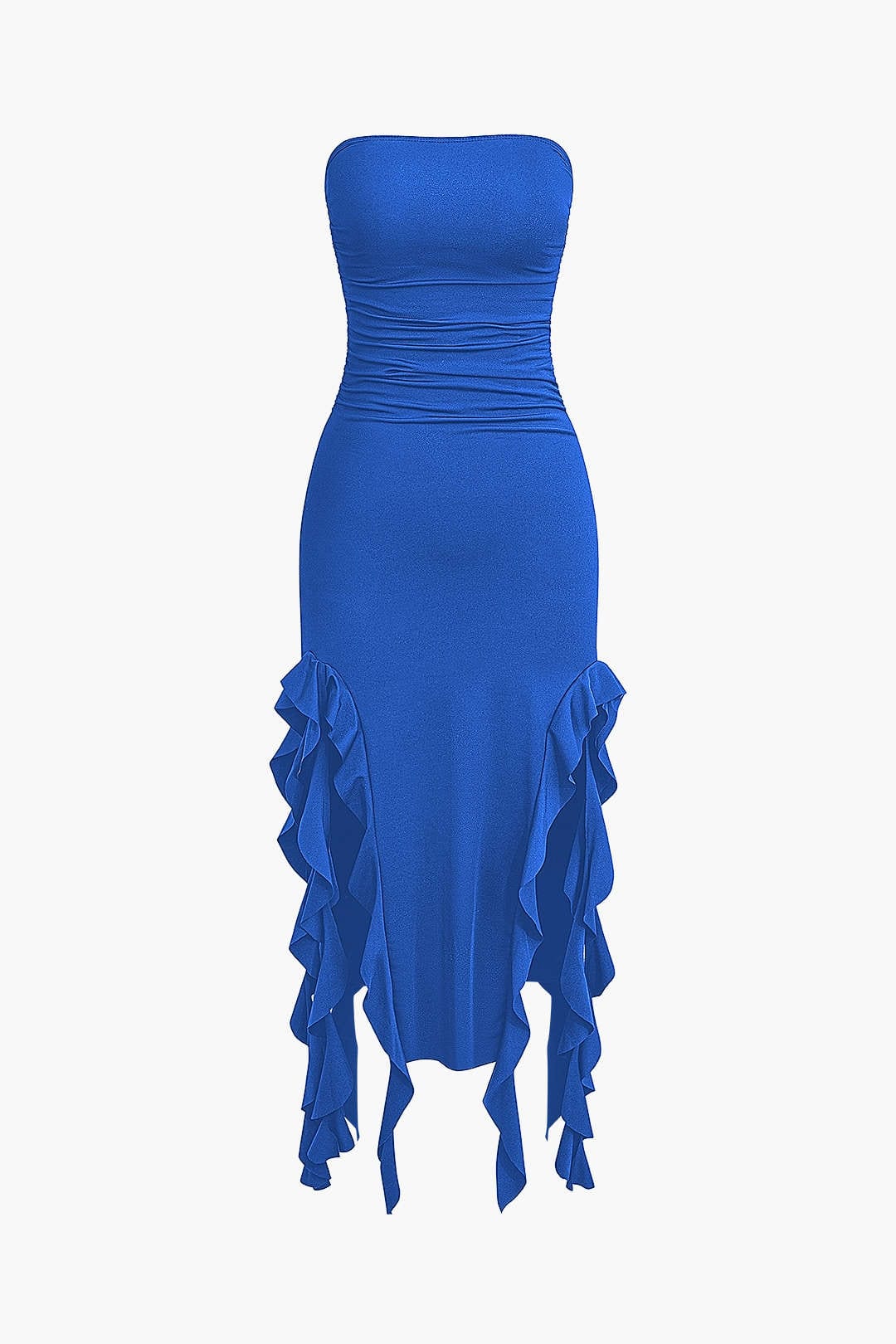 Damen Maxikleid mit Volant-Details Elegantes Bandeau-Design