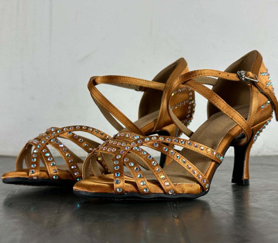 Damen High Heels Tanzschuhe Latintanz Schuhe mit Diamantoptik