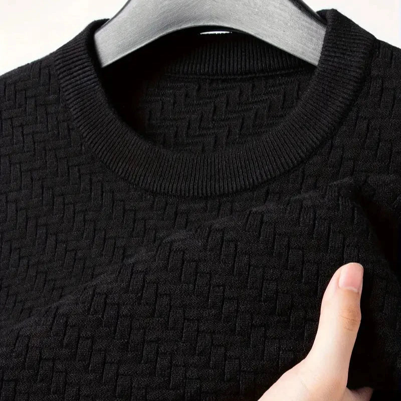 Damen Pullover Rundhals Strukturmuster