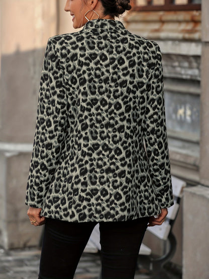 Norvielle Damen Langblazer Leopardenmuster