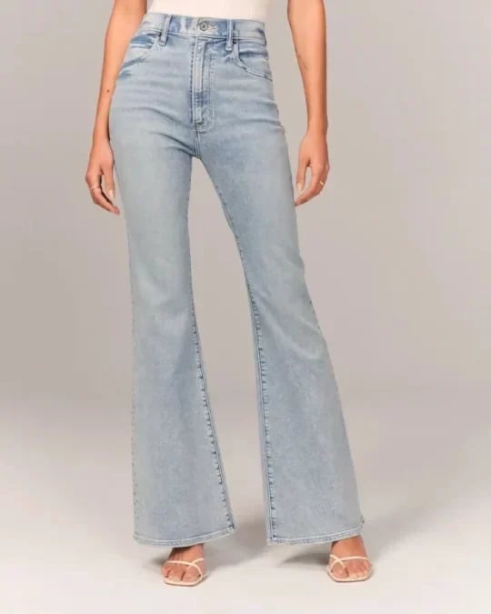 Hohe Damen-Schlaghose Retro-Style Zeitloser Schnitt - Norvielle