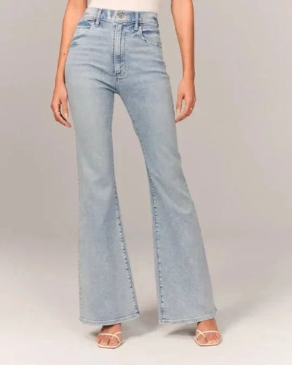 Hohe Damen-Schlaghose Retro-Style Zeitloser Schnitt - Norvielle