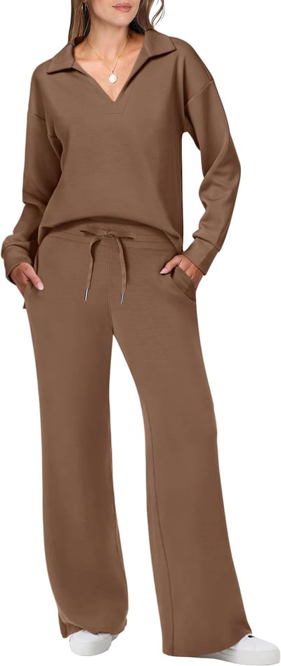 Damen Jogginganzug Set Pullover und Hose