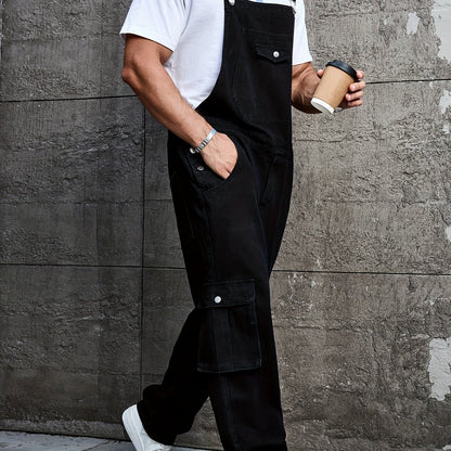 Norvielle Damen Jeanslook-Overall Einfarbig Große Größen