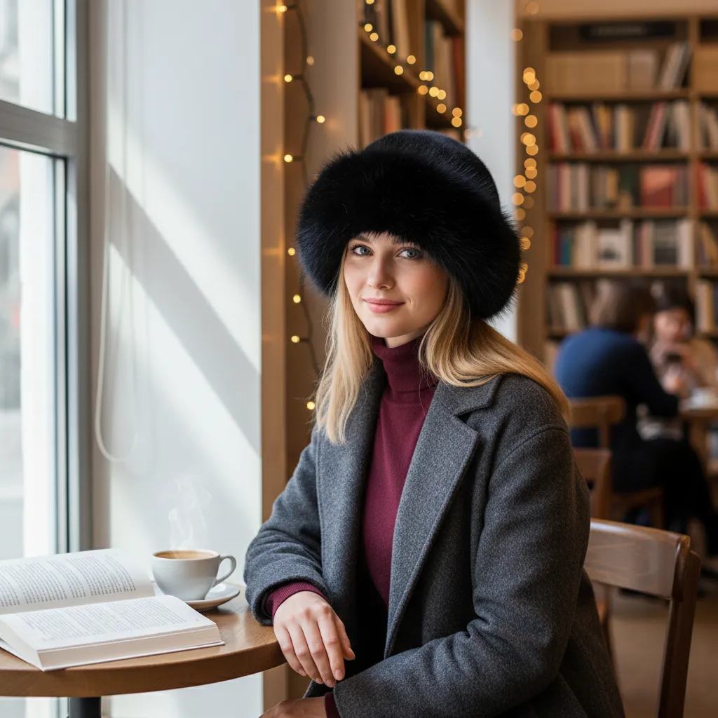 Furla Damen Wintermütze Pelz Warm - Norvielle