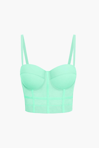 Damen Bustier- Figurbetonter Bügel-BH transparentes Mesh