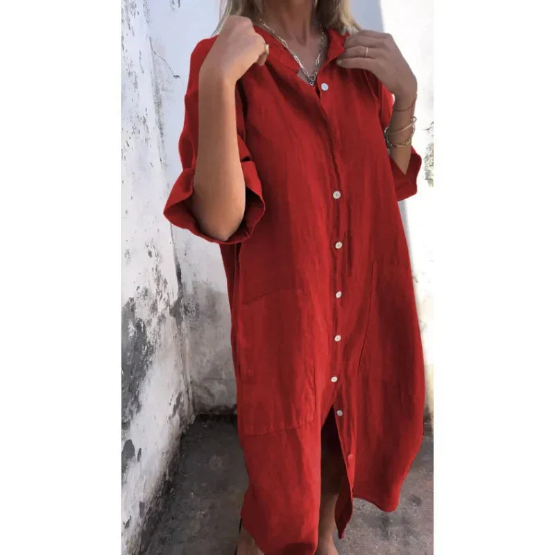 Lässiges Damen Langhemdkleid