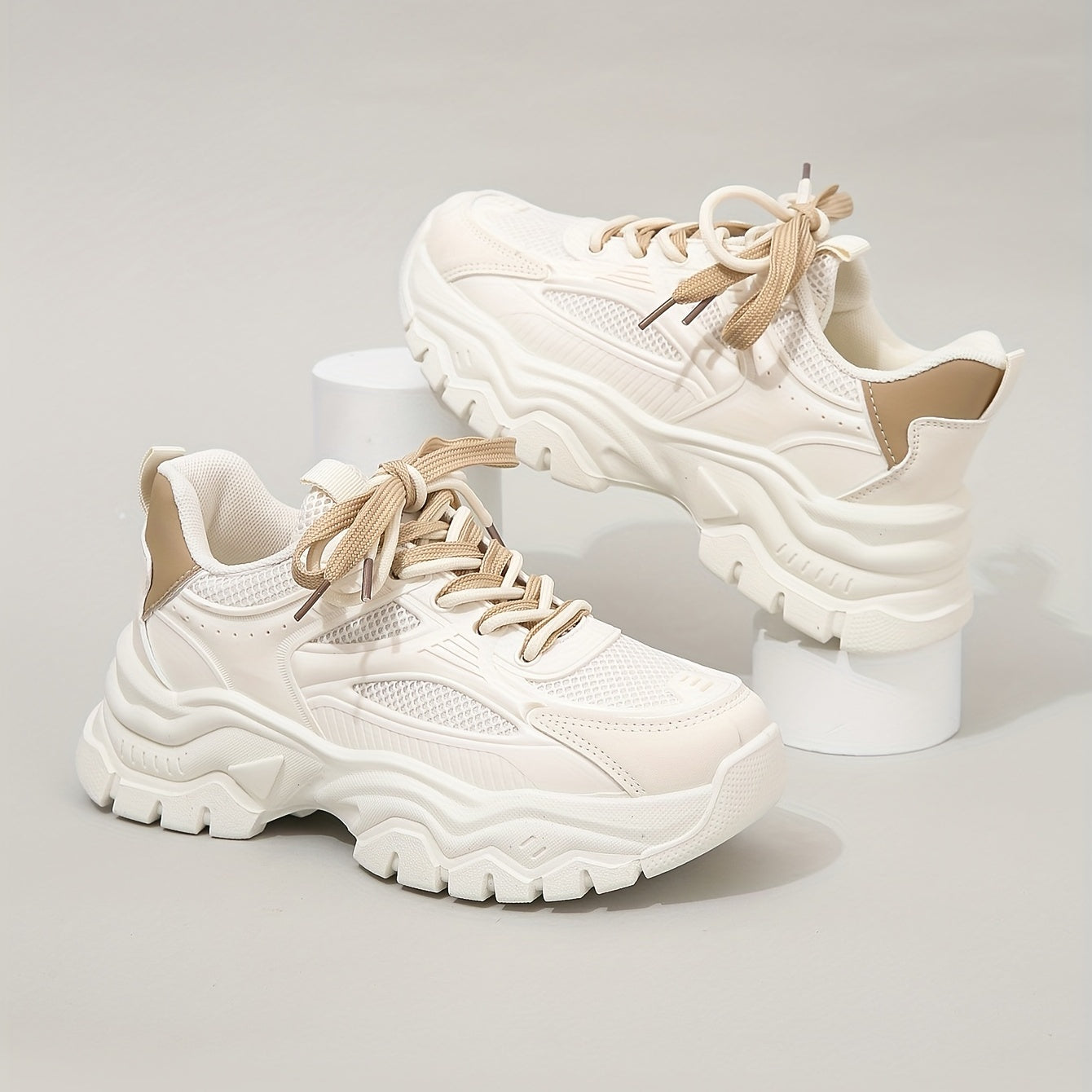 Norvielle Damen Plateau Sneaker Moderner Look - Norvielle