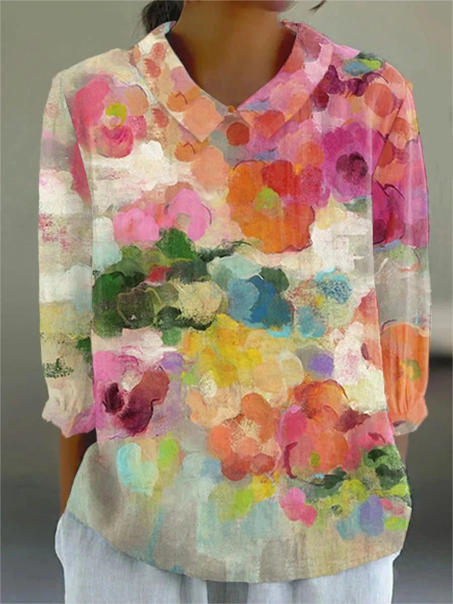 Bunte Damen Bluse Vintage Stil - Norvielle