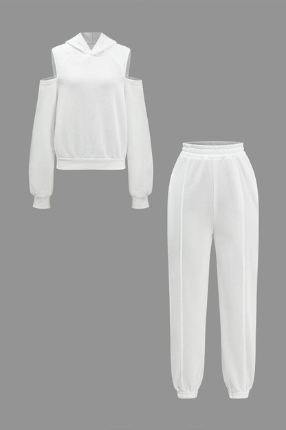 Damen Hoodie-Set Sportlich Cut-Outs