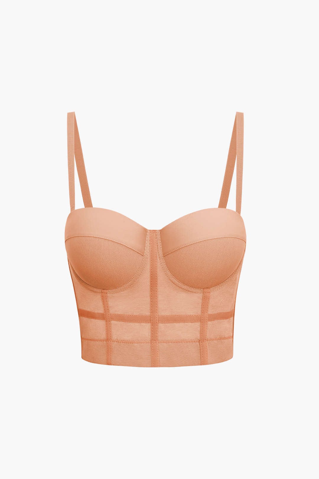 Damen Bustier- Figurbetonter Bügel-BH transparentes Mesh