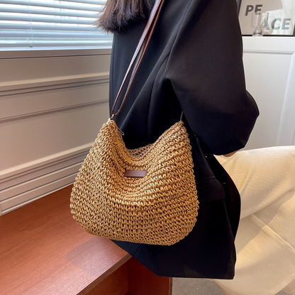 Boho Strandtasche Aurora Leinen Beige - Norvielle