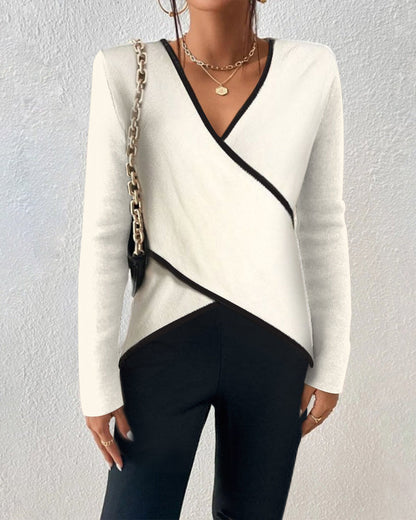 Norvielle Damen Pullover V-Ausschnitt Elegantes Design