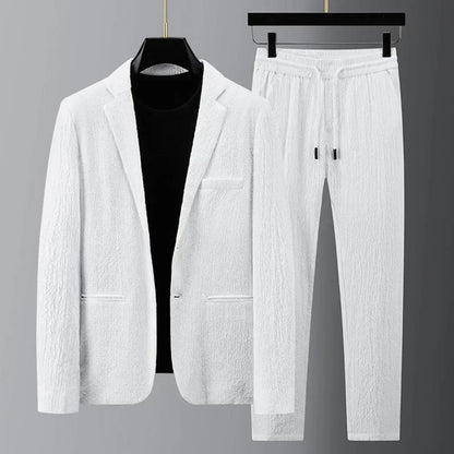 Herren Blazer Kordelzughosen Set