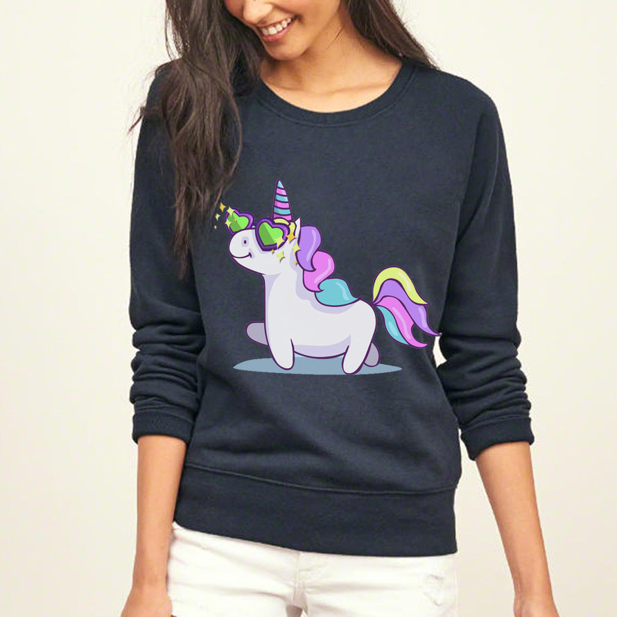 Damen Sweatshirt Einhorn-Design Lockeres Norvielle