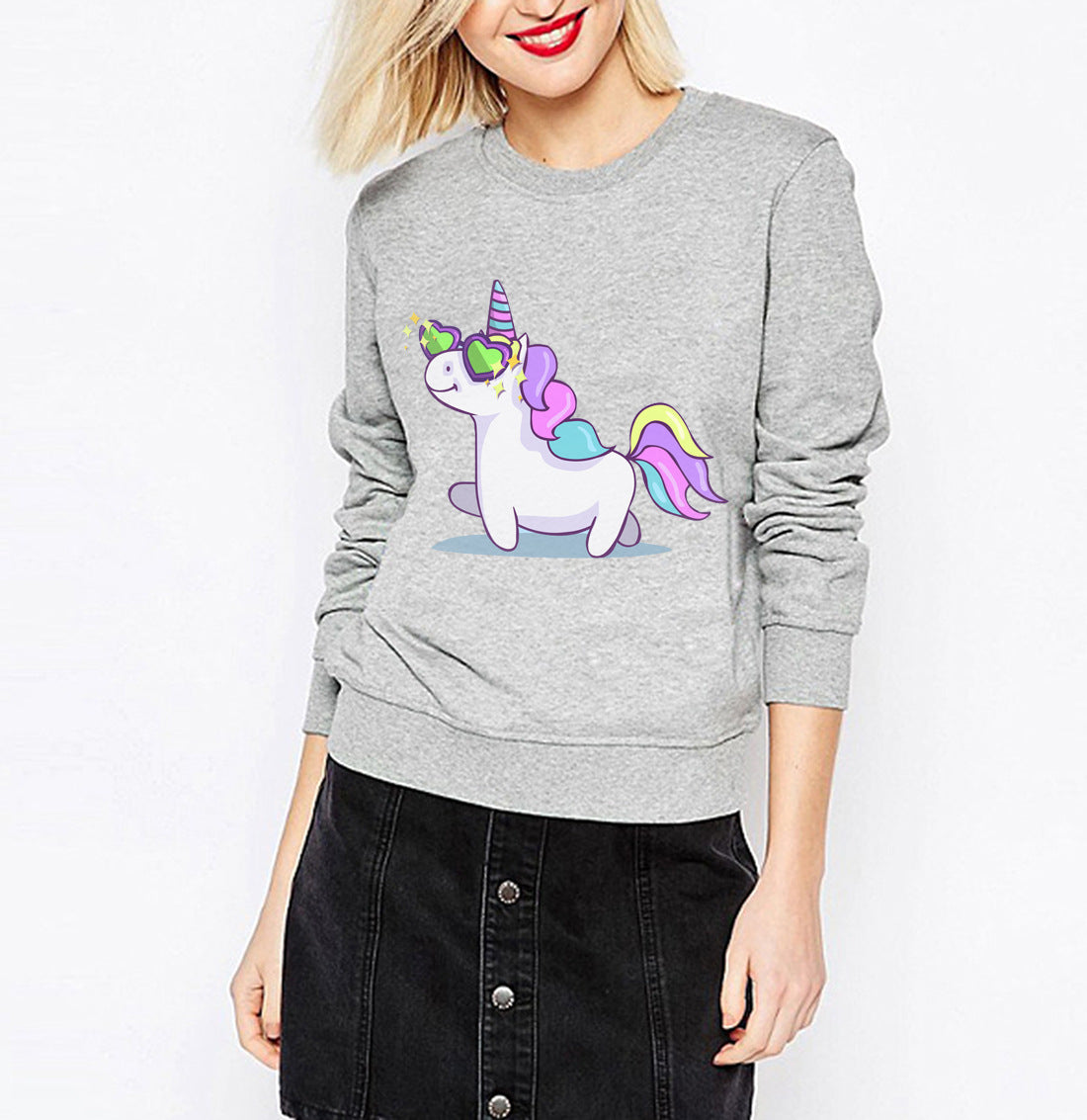 Damen Sweatshirt Einhorn-Design Lockeres Norvielle