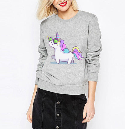 Damen Sweatshirt Einhorn-Design Lockeres Norvielle