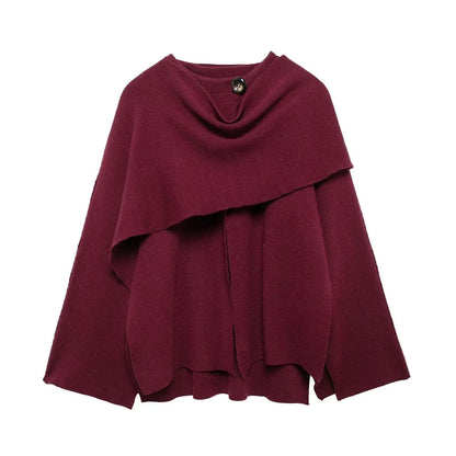 Damen Cape-Mantel Elegantes Drapieren