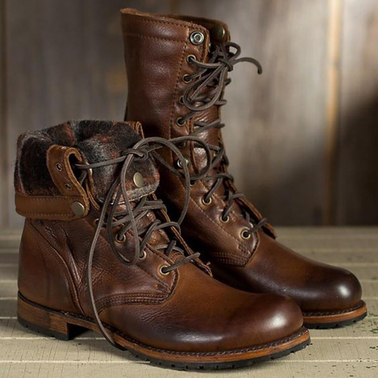 Damen Winterstiefel Gefüttert Schnürung Weich