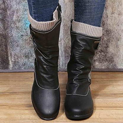 Damen Winterstiefel mit Seitlichem Reißverschluss Warm