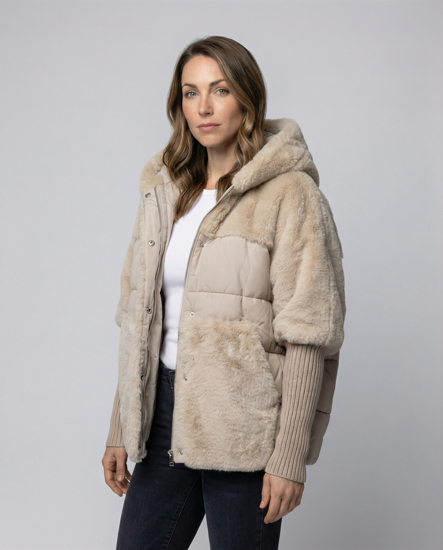 Damen Winterjacke Bequem Wärme Schwarz - Norvielle