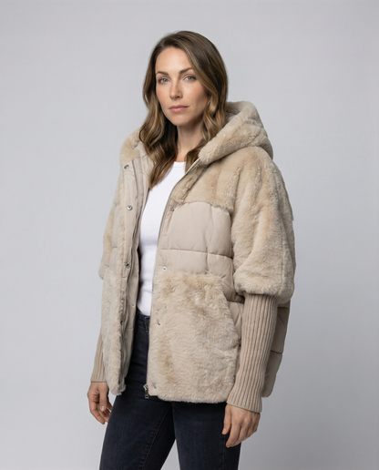 Damen Winterjacke Bequem Wärme Schwarz - Norvielle