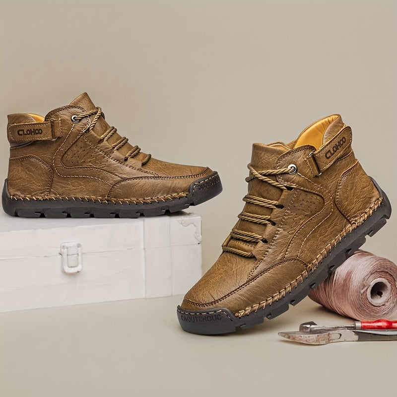 Herren Winterschuhe Knöchelhoch Leder Schnürung