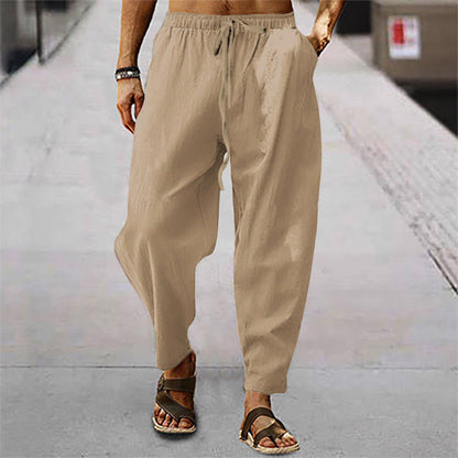 Herren Strandhose Leichter Stoff Beige