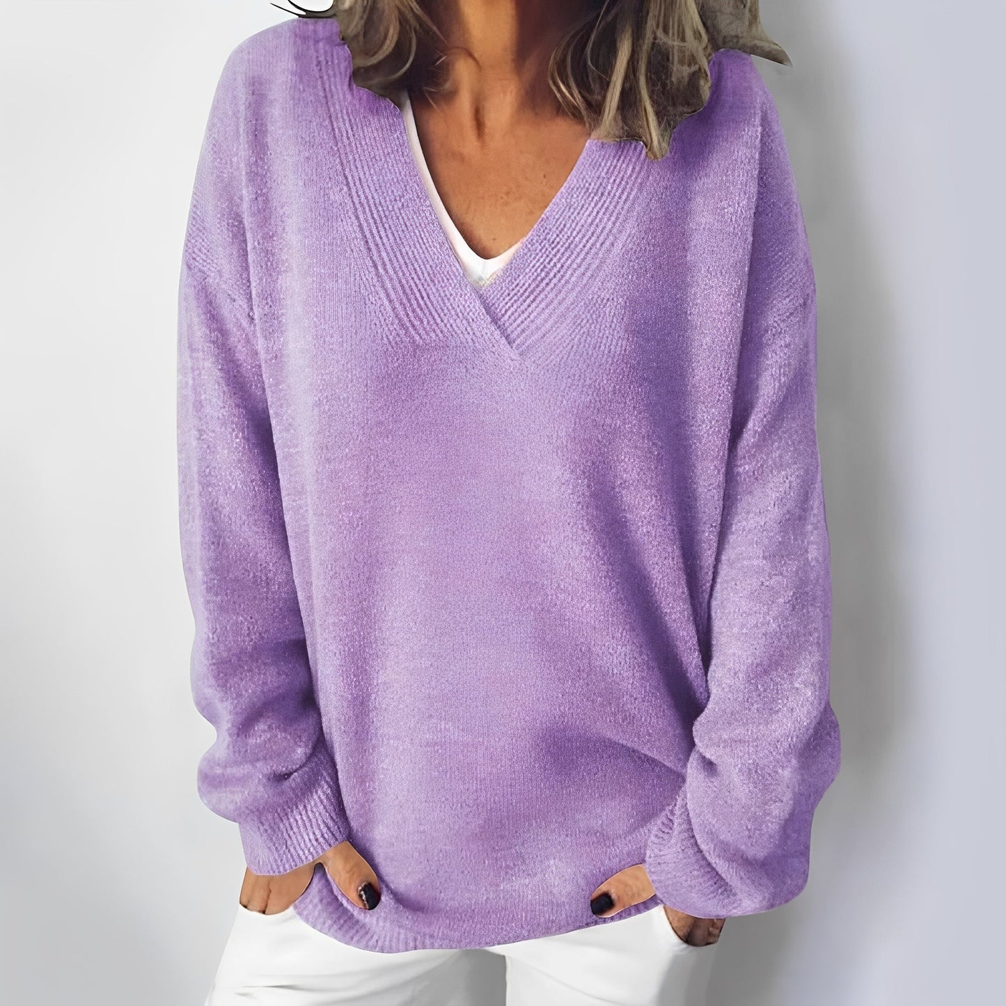 Damen Pullover Elegantes Lockeres Design