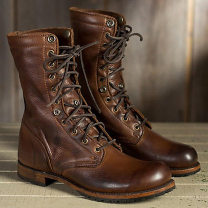 Damen Winterstiefel Gefüttert Schnürung Weich Schwarz - Norvielle