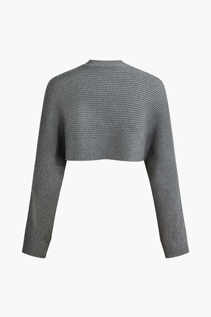 Anastasia Damen Zweiteiler-Set Cutout-Pullover Gerafftes Kleid