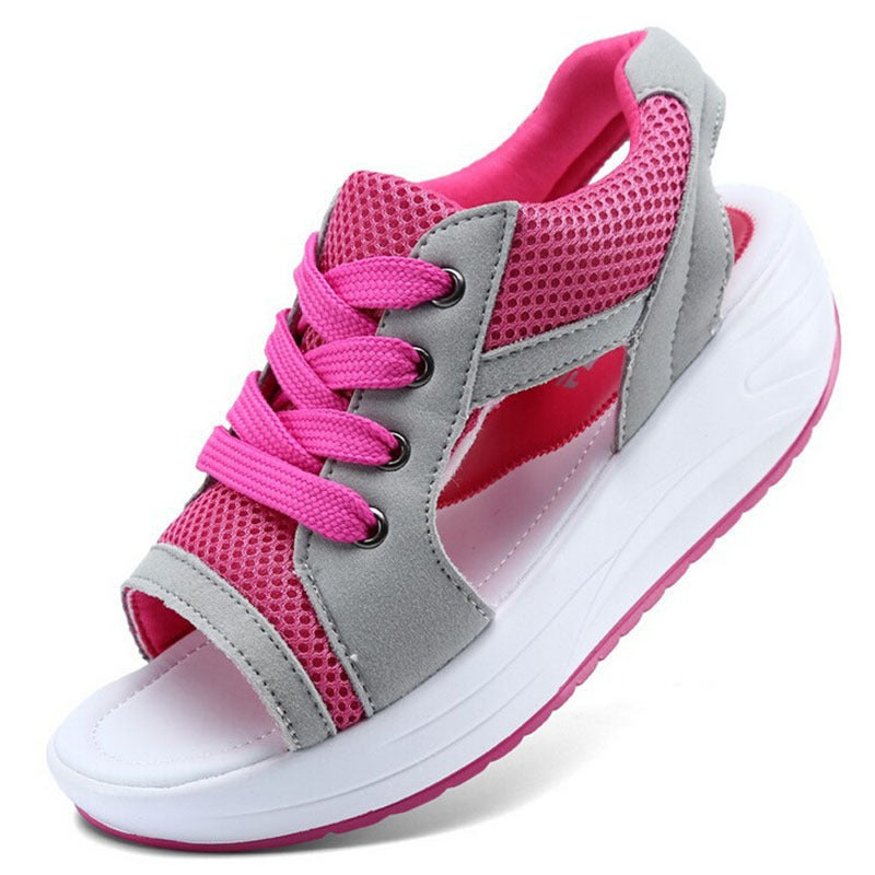 Norvielle Damen Muffin-Sandalen Kontrastfarben