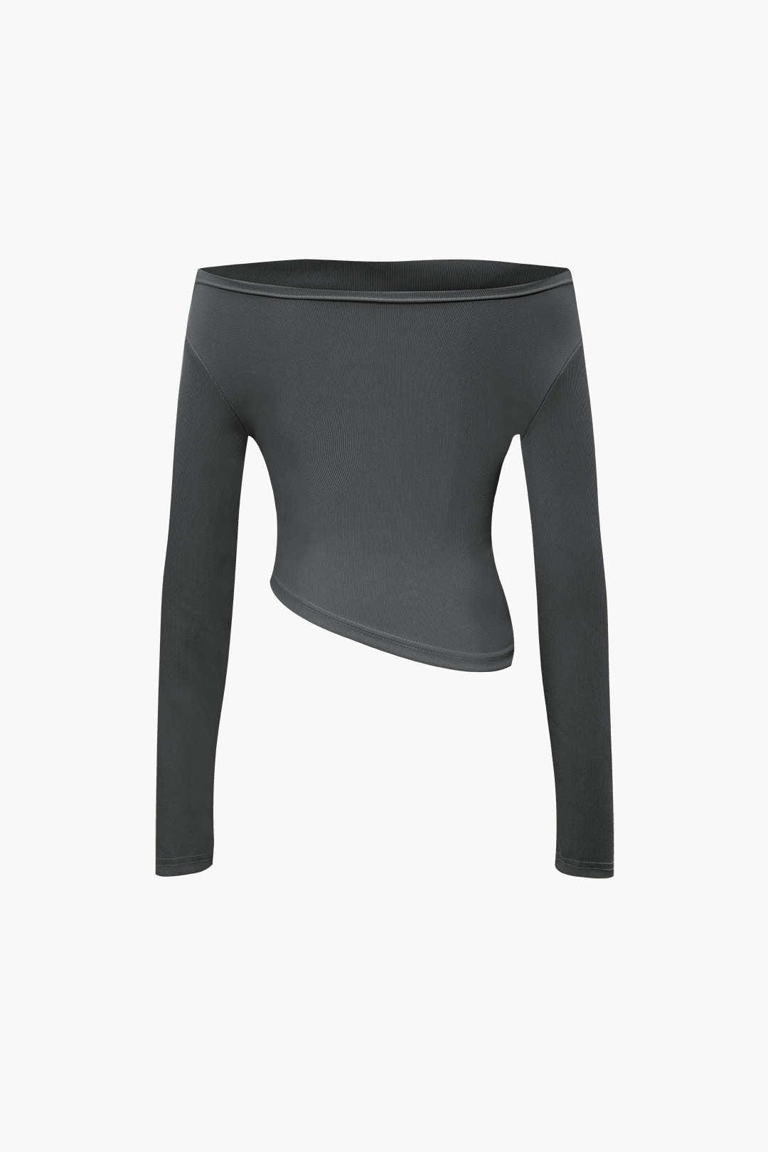 Damen Zweiteiler-Set Asymmetrisches Oberteil Weite Hose